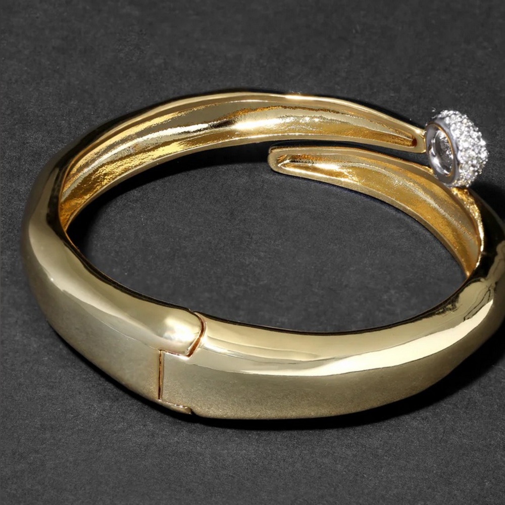 Brand New with Tag Alexis Bittar Solanes Pavé Orb Bypass Hinge Bracelet - Picture 2 of 8